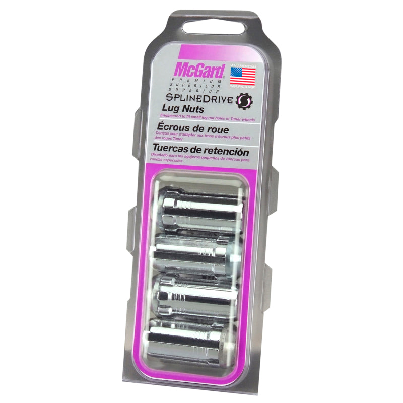 McGard 65310 - MCG65310 - McGard SplineDrive Lug Nut (Cone Seat) M14X1.5 / 1.935in. Length (4-Pack) - Chrome (Req. Tool) - Shipped in Europe - Tuningsupply.com