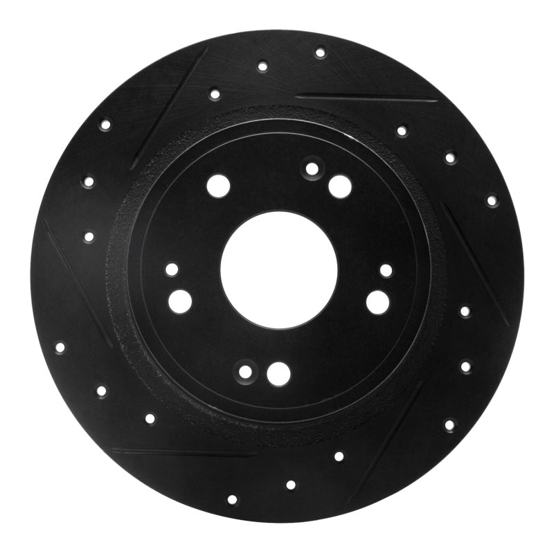 R1 Concepts - RNC633-59032L - R1 05-17 Honda Accord Rear Left Drilled & Slotted Black Brake Rotor - Shipped in Europe - Tuningsupply.com