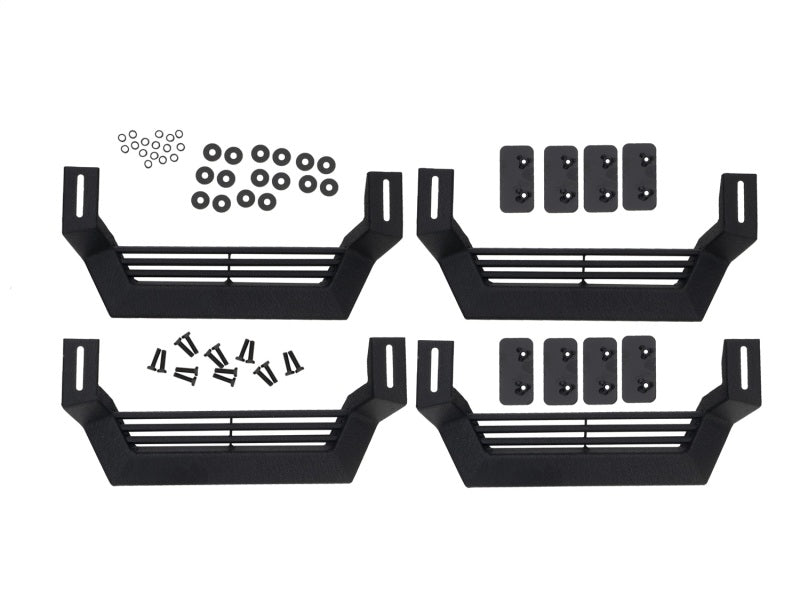 Rampage 26410034 - RAM26410034 - Rampage 1999-2019 Jeep Rock Rail Short Step Universal 4 Piece Set - Black - Shipped in Europe - Tuningsupply.com