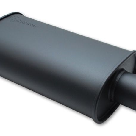 Vibrant 1147 - VIB1147 - Vibrant StreetPower FLAT BLACK Oval Muffler with Single 3in Outlet - 3in inlet I.D. - Shipped in Europe - Tuningsupply.com
