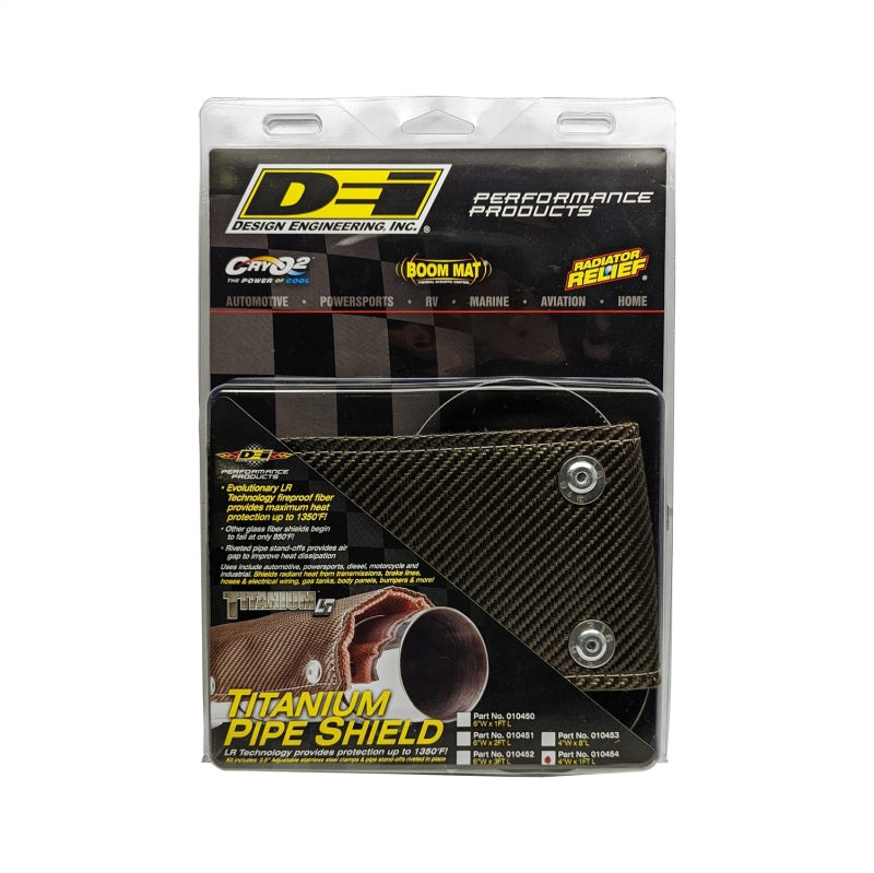 DEI 10454 - DEI10454 - DEI Pipe Shield w/Stainless Steel Clamps - 4in x 12in - Titanium - Shipped in Europe - Tuningsupply.com
