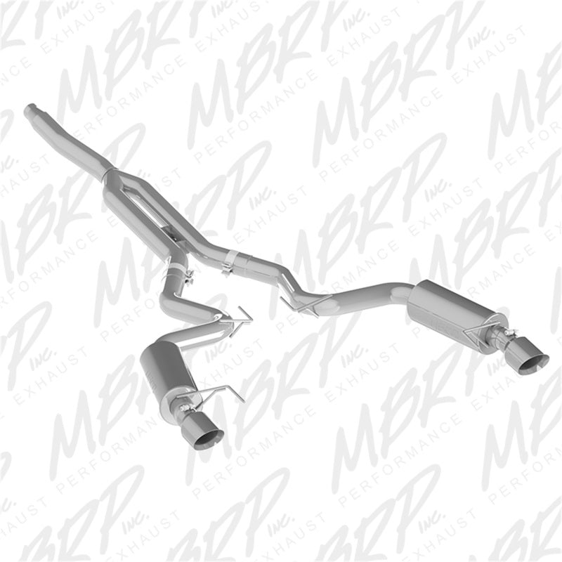 MBRP PS7274AL - MBRPS7274AL - MBRP 15-18 Ford Mustang EcoBoost 2.3L Alum 3in Cat Back Dual Split Rear Exit (Street Version) - Shipped in Europe - Tuningsupply.com