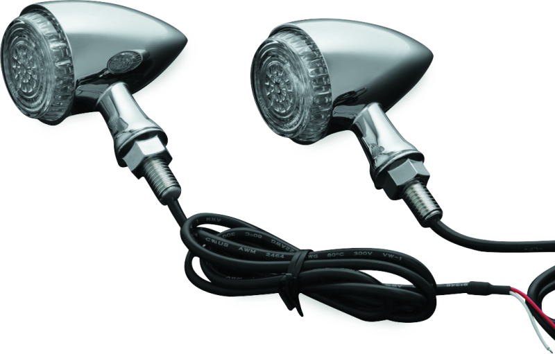 Kuryakyn 2508 - KUR2508 - Kuryakyn Torpedo Indicator LED Amber Lights Turn Only Chrome - Shipped in Europe - Tuningsupply.com