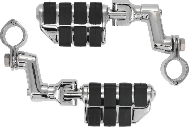 Kuryakyn 7993 - KUR7993 - Kuryakyn Dually ISO Offset Highway Pegs With 1-1/4inch Clamp Chrome (Pair) - Shipped in Europe - Tuningsupply.com