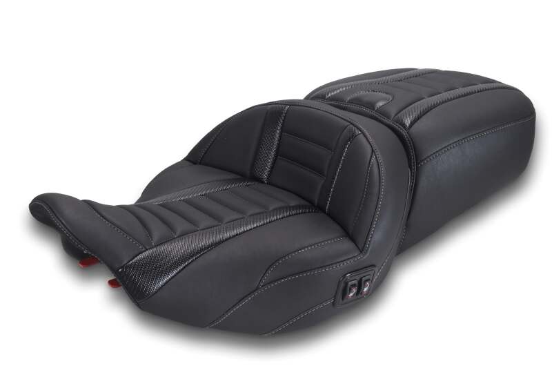 Mustang Motorcycle 89415GM - MMP89415GM - Mustang 23-26 Harley CVO Road Glide, Street Glide, Heated ST Deluxe 1pc 2Up Blk w/Gun Metal Thread - Shipped in Europe - Tuningsupply.com