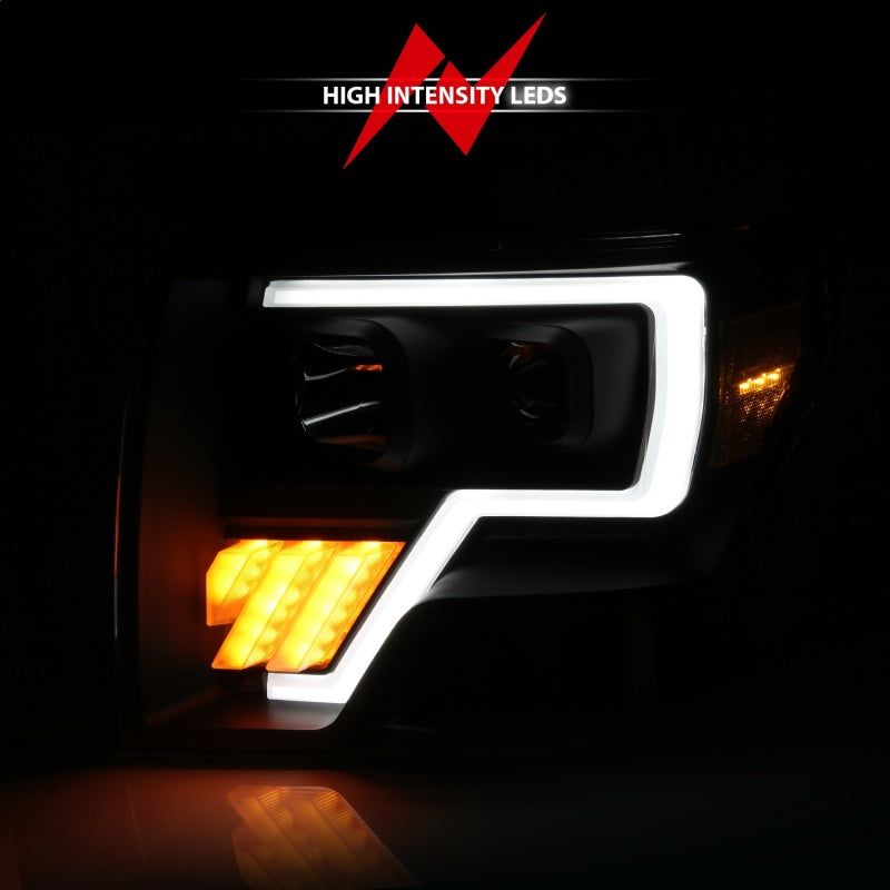 ANZO 111445 - ANZ111445 - ANZO 2009-2014 Ford F-150 Projector Light Bar G4 H.L. Black Amber - Shipped in Europe - Tuningsupply.com