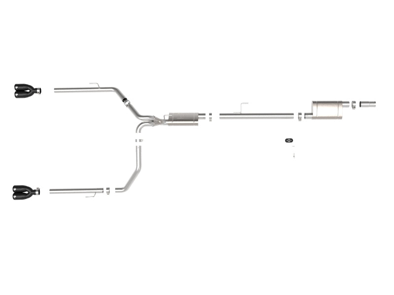 aFe 49-38084-B - AFE49-38084-B - aFe Vulcan Series 3in-2-1/2in 304 SS Cat-Back 2020 Jeep Gladiator (JT) V6-3.6L w/ Black Tips - Shipped in Europe - Tuningsupply.com