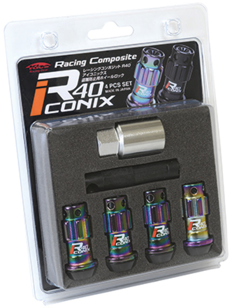 Project Kics WYIF41NK - PJKWYIF41NK - Project Kics 12X1.50 R40 Iconix Neochrome Lug Nut Lock Set - 4 - Shipped in Europe - Tuningsupply.com