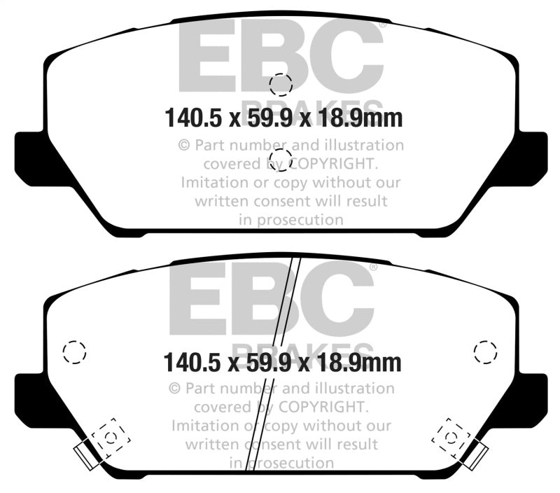 EBC UD2211 - EBCUD2211 - EBC 2019+ Hyundai Veloster Turbo N (2nd Gen) 2.0L Ultimax Front Brake Pads - Shipped in Europe - Tuningsupply.com