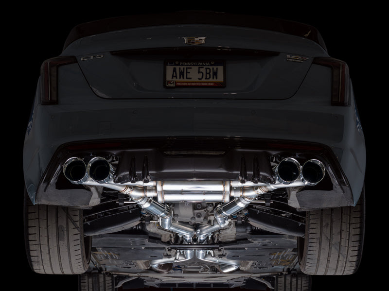 AWE Tuning 3025-42562 - AWE3025-42562 - AWE Tuning 22-26 Cadillac CT5-V Blackwing SwitchPath Exhaust - Chrome Silver Tips - Shipped in Europe - Tuningsupply.com