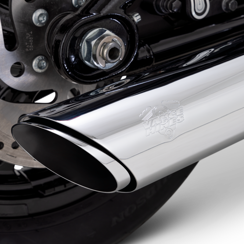 Vance and Hines 16750 - VAH16750 - Vance & Hines 2025+ HD Softail Twin Slash 4in Round Chrome Slip-On Exhaust - Shipped in Europe - Tuningsupply.com