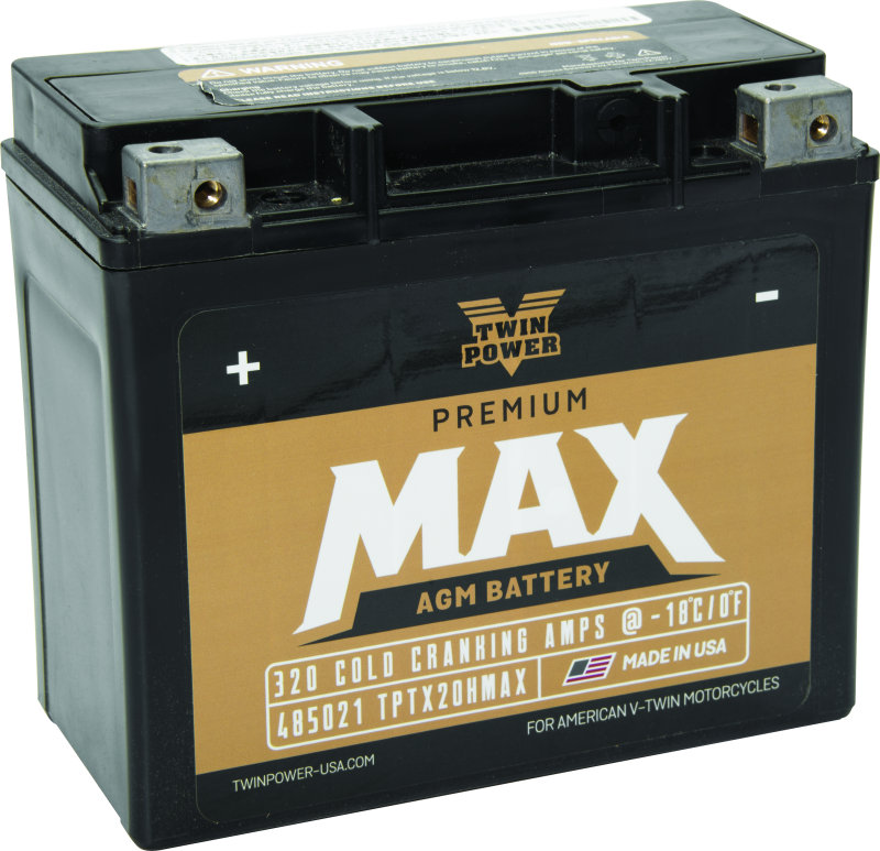 TwinPower 485021 - TWP485021 - Twin Power GYZ-20H Premium MAX Battery Replaces H-D 65991-82B Made in USA 320 CCA - Shipped in Europe - Tuningsupply.com