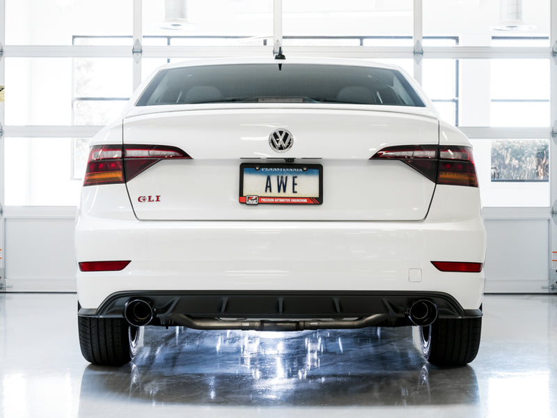 AWE Tuning 3020-23036 - AWE3020-23036 - AWE Tuning 18-21 Volkswagen Jetta GLI Mk7 Track Edition Exhaust - Diamond Black Tips (Fits OEM DP) - Shipped in Europe - Tuningsupply.com