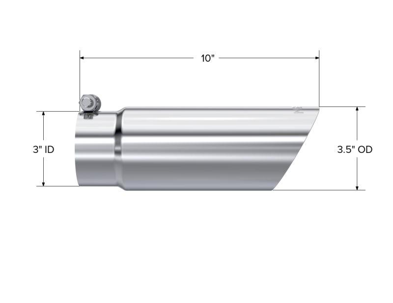 MBRP PT5114 - MBRPT5114 - MBRP Universal Tip 3in O.D. Dual Wall Angled End 3 inlet 12 length - Shipped in Europe - Tuningsupply.com