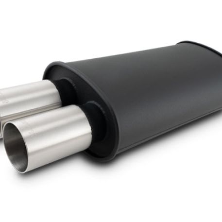 Vibrant 12320 - VIB12320 - Vibrant Streetpower Flat Blk Muffler 9x5x15in Body 2.5in Inlet ID 3in Tip OD w/Dual Straight Tips - Shipped in Europe - Tuningsupply.com