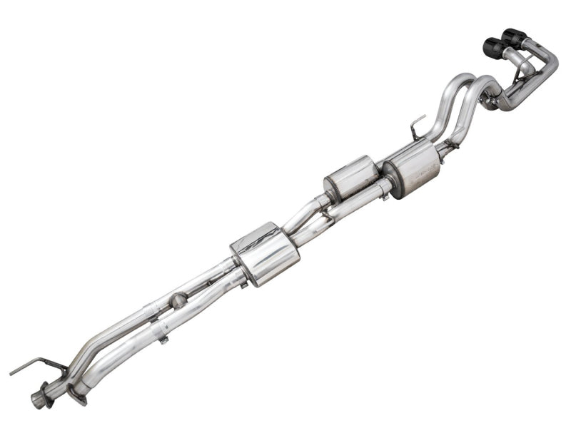 AWE Tuning 3015-33826 - AWE3015-33826 - AWE 16-22 Toyota Tacoma 0FG Catback Exhaust w/ BashGuard - Dual Diamond Black Tips - Shipped in Europe - Tuningsupply.com