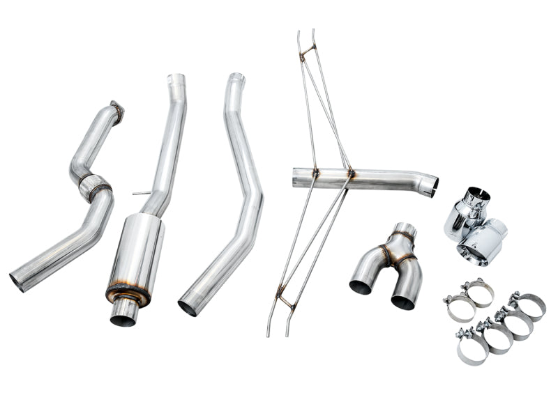 AWE Tuning 3020-32052 - AWE3020-32052 - AWE Tuning 2016+ Honda Civic Si Track Edition Exhaust w/Front Pipe & Dual Chrome Silver Tips - Shipped in Europe - Tuningsupply.com