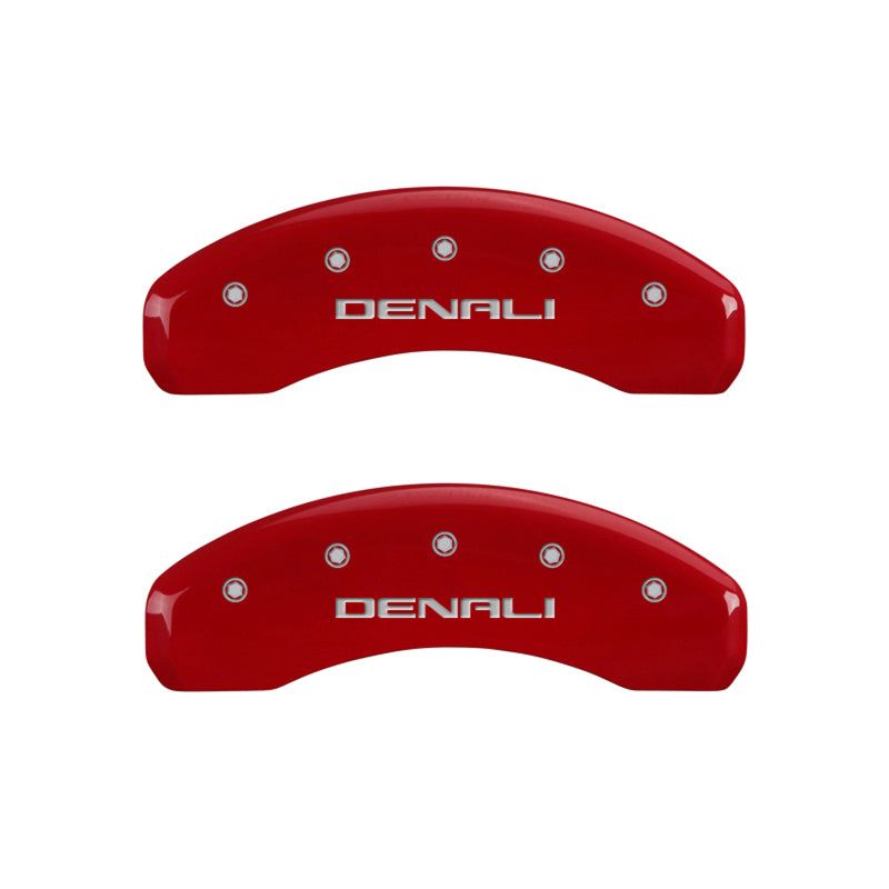 MGP 34009SDNLRD - MGP34009SDNLRD - MGP 4 Caliper Covers Engraved Front & Rear Denali Red finish silver ch - Shipped in Europe - Tuningsupply.com