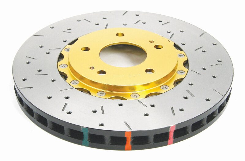 DBA DBA52218GLDXS - DBADBA52218GLDXS - DBA 03-05 Evo 8/9 Front Drilled & Slotted 5000 Series 2 Piece Rotor Assembled w/ Gold Hat - Shipped in Europe - Tuningsupply.com
