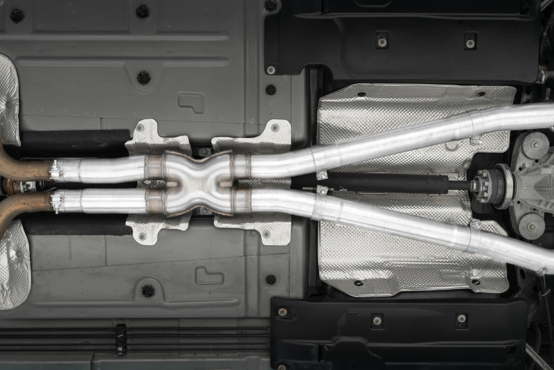 MBRP PS71163CF - MBRPS71163CF - MBRP 15-16 Dodge Challenger 5.7L HEMI SS 3in Quad Split Rear Exit w/ Carbon Fiber Tips - T304 - Shipped in Europe - Tuningsupply.com