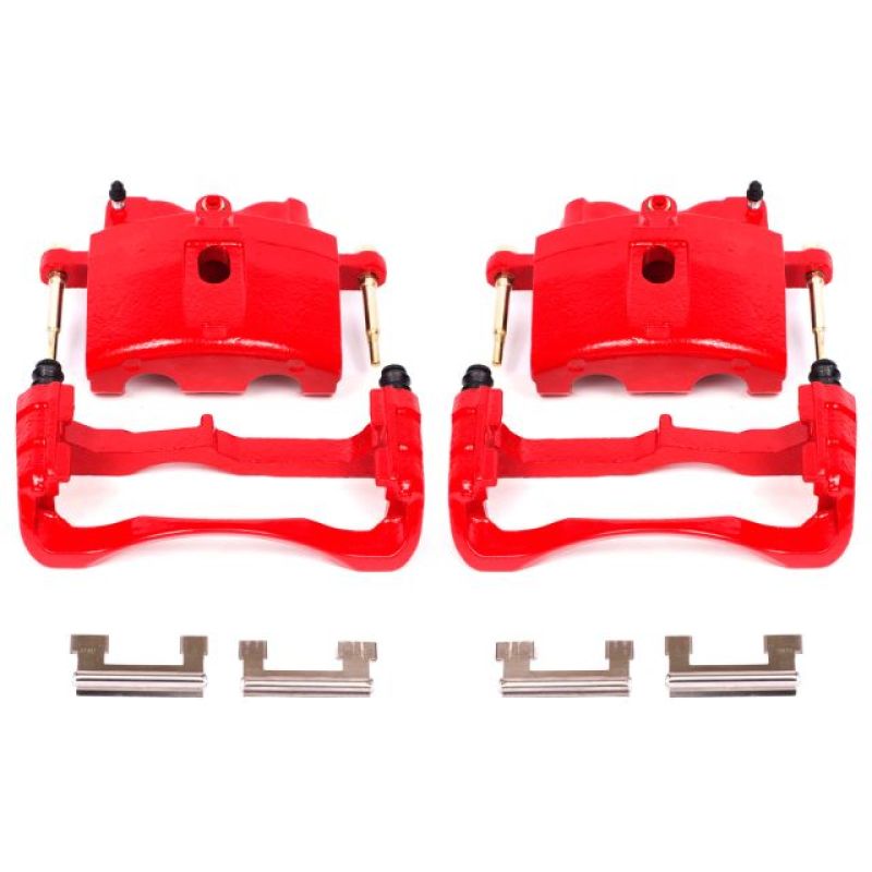 PowerStop S4730 - PSBS4730 - Power Stop 00-04 Cadillac DeVille Front Red Calipers w/Brackets - Pair - Shipped in Europe - Tuningsupply.com
