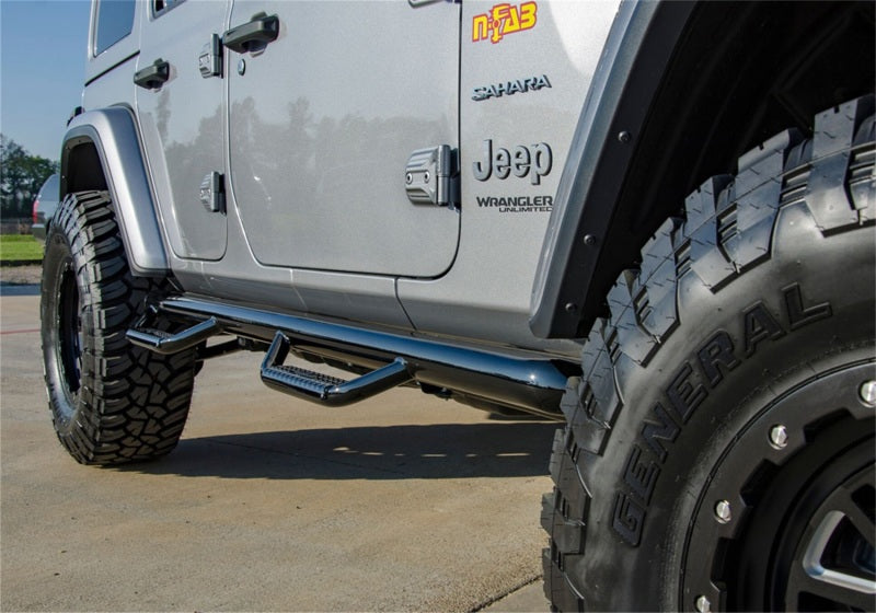 N-Fab - NFBJ1866-GB - N-Fab Nerf Step 2018 Jeep Wrangler JL SUV 4 Door- Gloss Black - W2W - 3in - Shipped in Europe - Tuningsupply.com