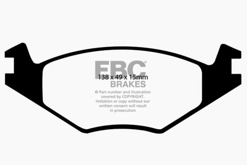 EBC DP2517 - EBCDP2517 - EBC 86-93 Volkswagen Cabriolet 1.8 Greenstuff Front Brake Pads - Shipped in Europe - Tuningsupply.com