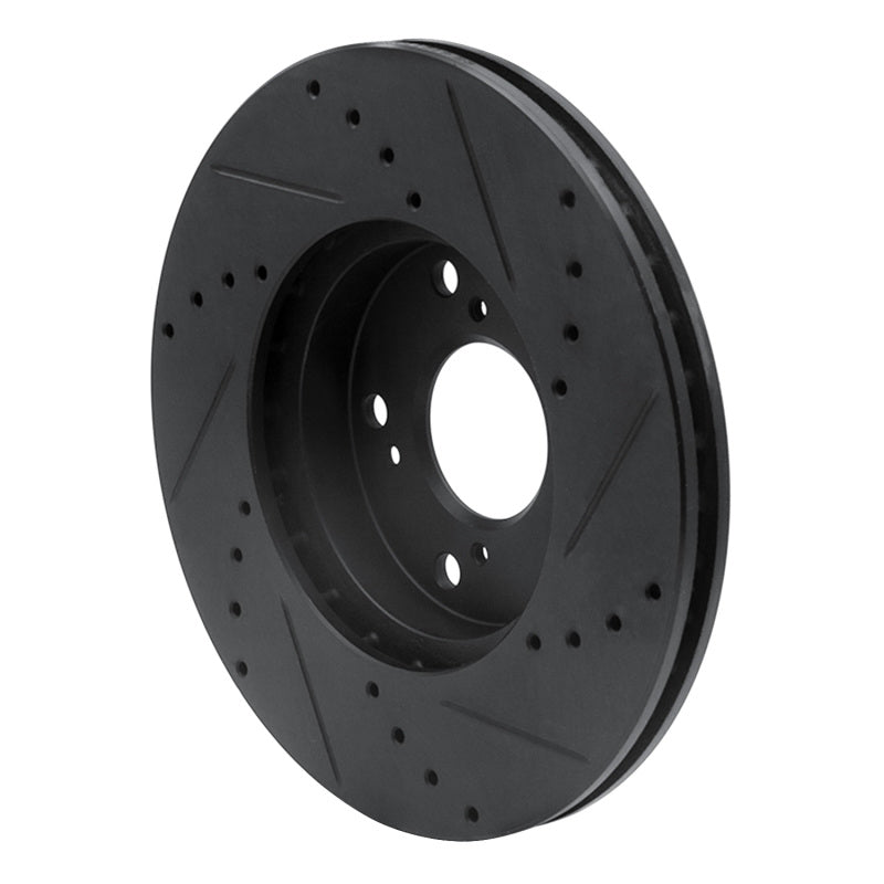 R1 Concepts 633-59042L - RNC633-59042L - R1 06-15 Honda Civic Front Left Drilled & Slotted Black Brake Rotor - Shipped in Europe - Tuningsupply.com
