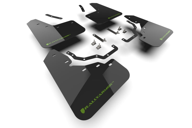 Rally Armor MF142-UR-BLK-AGN - RALMF142-UR-BLK-AGN - Rally Armor 2024+ Lexus GX-550 Overtrail Black UR Mud Flap Dark Green Logo - Shipped in Europe - Tuningsupply.com