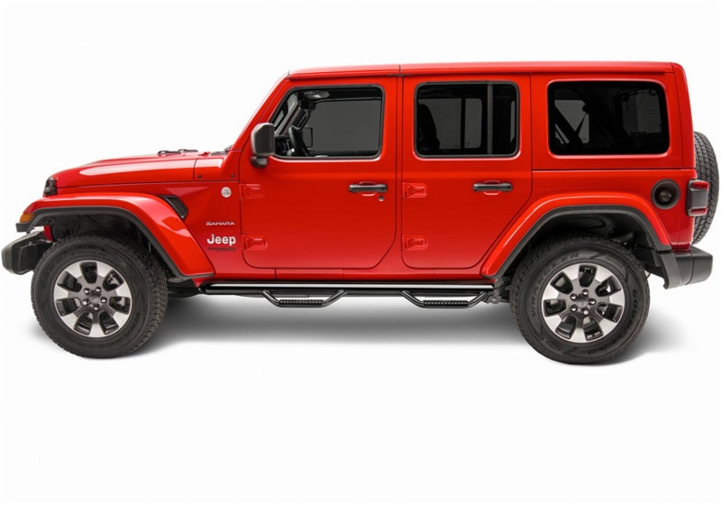 N-Fab - NFBJ1866-GB - N-Fab Nerf Step 2018 Jeep Wrangler JL SUV 4 Door- Gloss Black - W2W - 3in - Shipped in Europe - Tuningsupply.com