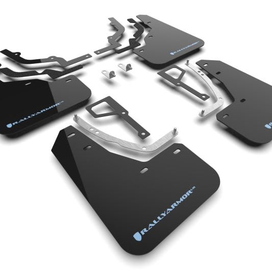 Rally Armor MF117-UR-BLK-PBL - RALMF117-UR-BLK-PBL - Rally Armor 2025 Hyundai Ioniq 5 N Black Mud Flap w/Light Blue Logo - Shipped in Europe - Tuningsupply.com