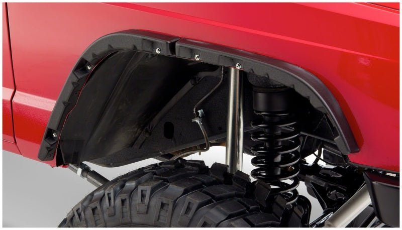 Bushwacker 10922-07 - BUS10922-07 - Bushwacker 84-01 Jeep Cherokee Flat Style Flares 4pc - Black - Shipped in Europe - Tuningsupply.com
