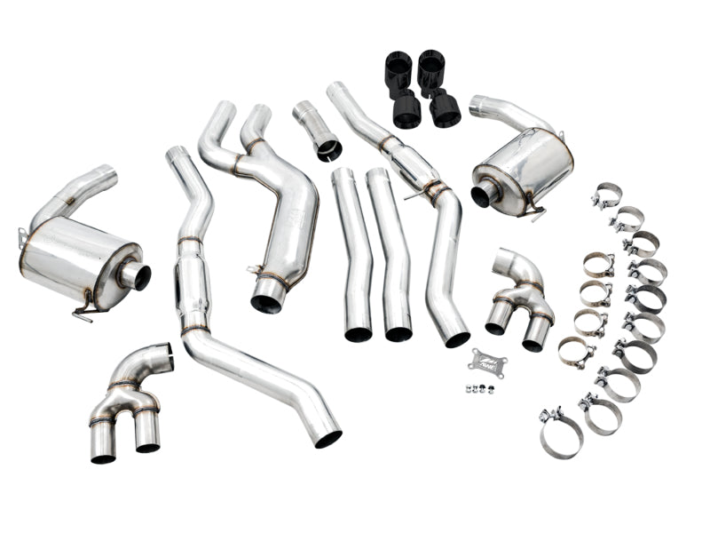 AWE Tuning 3015-43158 - AWE3015-43158 - AWE Tuning 2019+ BMW M340i (G20) Resonated Touring Edition Exhaust - Quad Diamond Black Tips - Shipped in Europe - Tuningsupply.com