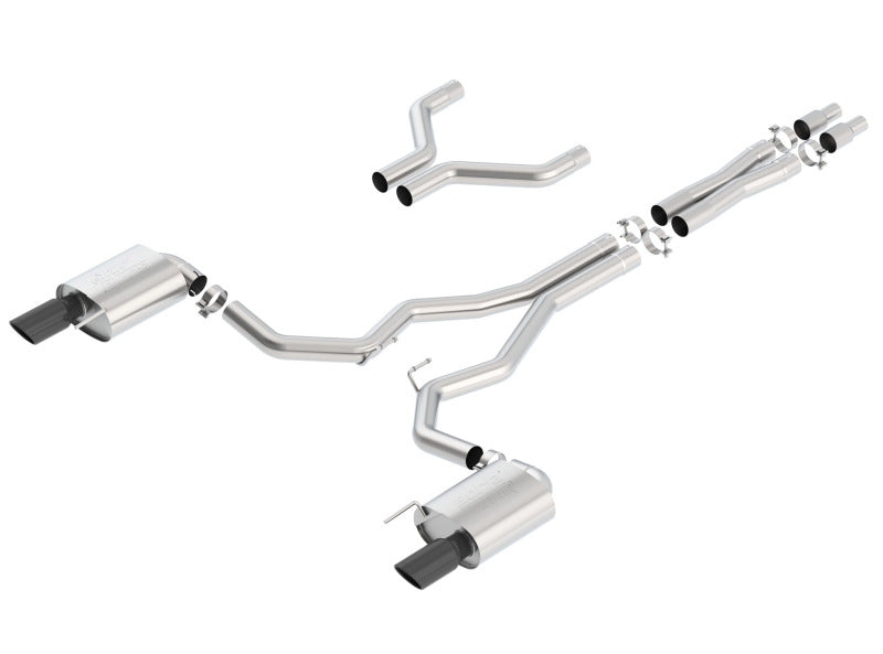 Borla 140630BC - BOR140630BC - Borla Atak Cat-Back 15-17 Ford Mustang GT 5.0L V8 MT/AT 3in pipe 4in Black Chrome Tips - Shipped in Europe - Tuningsupply.com