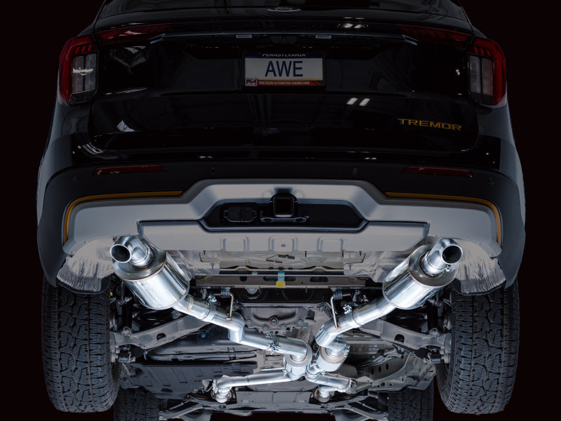 AWE Tuning 3015-28625 - AWE3015-28625 - AWE Tuning 2021+ Ford Explorer Tremor 3.0TT 0FG Dual Rear Exit Exhaust w/ Bash Guard - Shipped in Europe - Tuningsupply.com