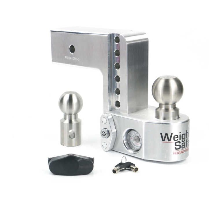 Weigh Safe WS6-3 - WEIWS6-3 - Weigh Safe 6in Drop Hitch w/Built-in Scale & 3in Shank (10K/21K GTWR) - Aluminum - Shipped in Europe - Tuningsupply.com