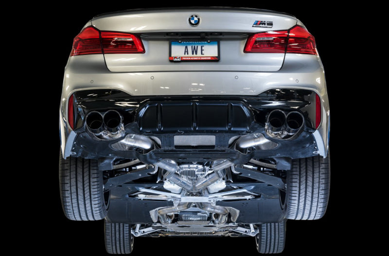 AWE Tuning 3025-43066 - AWE3025-43066 - AWE Tuning 18-19 BMW F90 M5 SwitchPatch Cat-Back Exhaust- Black Diamond Tips - Shipped in Europe - Tuningsupply.com