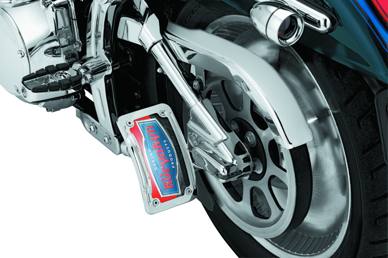 Kuryakyn 9251 - KUR9251 - Kuryakyn Lighted Curved Vertical Side Mount License Plate Holder - Shipped in Europe - Tuningsupply.com