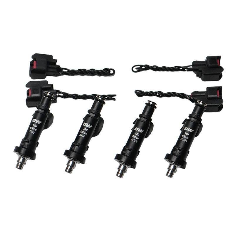 DeatschWerks 18U-04-0650-4 - DWK18U-04-0650-4 - DeatschWerks 91-01 Acura Integra / 92-00 Honda Civic OBD I and II B/D/H Series 650cc Injectors - Shipped in Europe - Tuningsupply.com