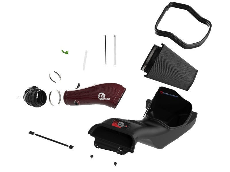 aFe 57-10030KR - AFE57-10030KR - aFe 23-24 Ford F150 Raptor R Supercharged Red Carbon Track Series Air Intake w/ P5R Filter (MOQ 24) - Shipped in Europe - Tuningsupply.com