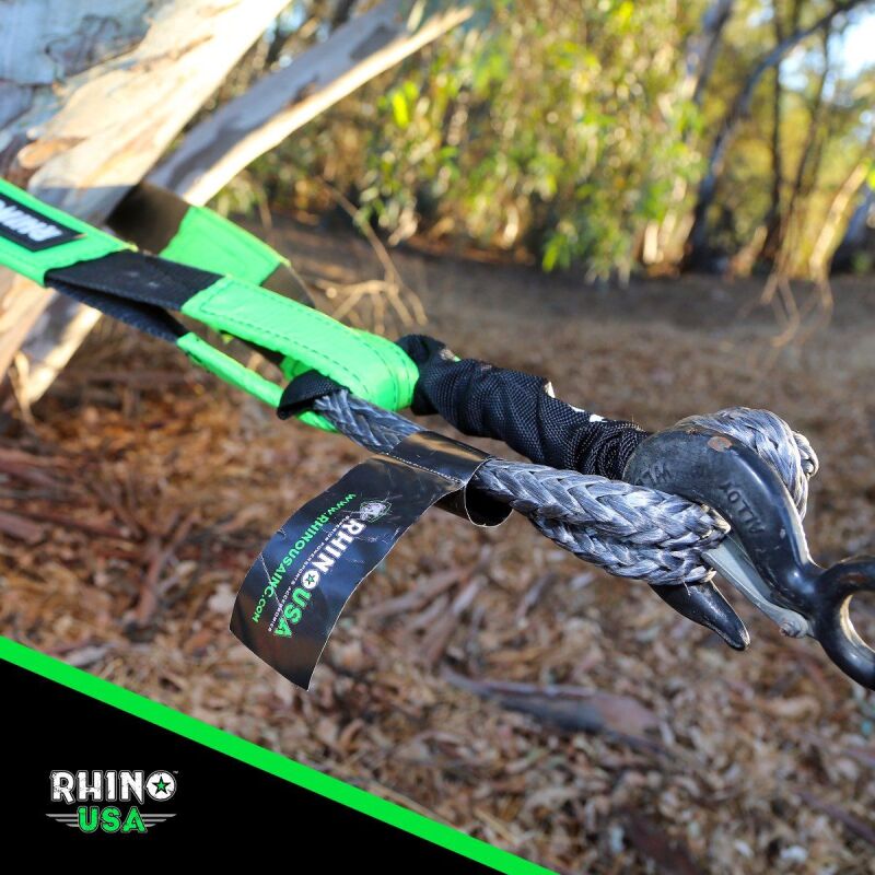 Rhino USA SFTSHACK38-GRN-2 - RSASFTSHACK38-GRN-2 - Rhino USA Synthetic Soft Shackle (2Pk 3/8InX22In) (Green) - Shipped in Europe - Tuningsupply.com