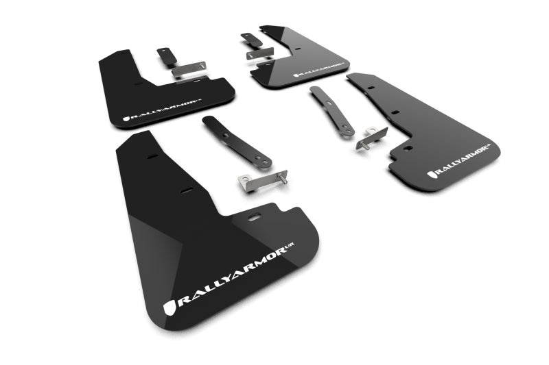 Rally Armor MF151-UR-BLK-WH - RALMF151-UR-BLK-WH - Rally Armor 25-26 Kia EV6 Base Light/GT/GT-Line Black Mud Flap - White Logo - Shipped in Europe - Tuningsupply.com