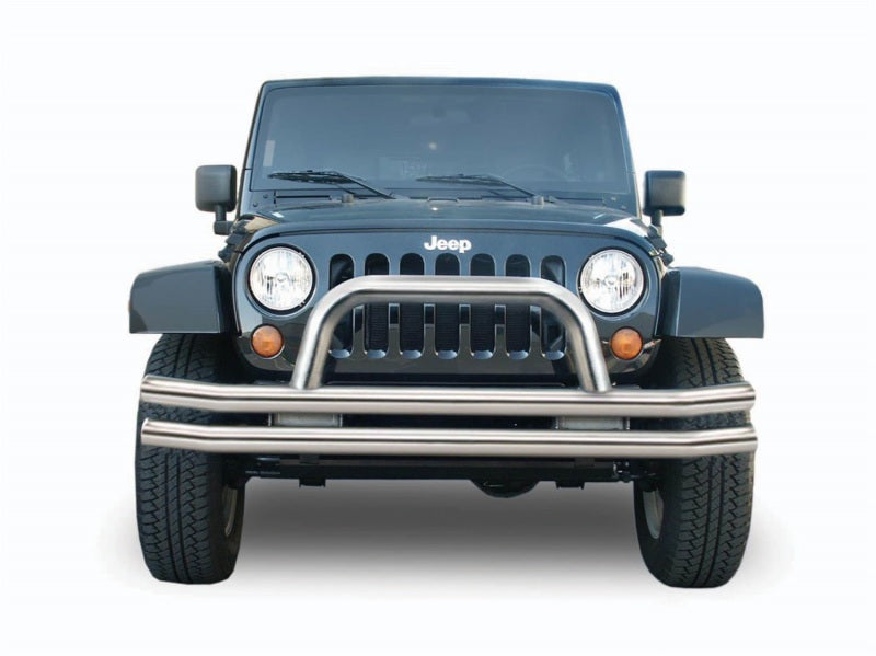 Rampage 8420 - RAM8420 - Rampage 1976-1983 Jeep CJ5 Double Tube Bumper Front - Stainless - Shipped in Europe - Tuningsupply.com