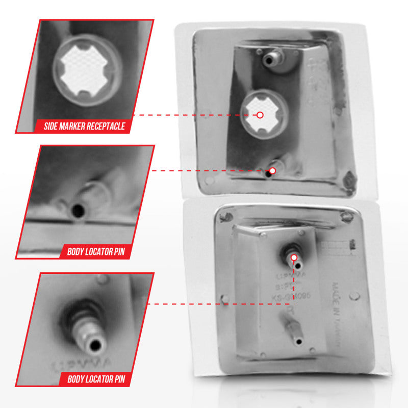 ANZO 521041 - ANZ521041 - ANZO 1994-1998 Chevrolet Blazer Corner Lights Clear Lens w/ Amber Reflector - Shipped in Europe - Tuningsupply.com