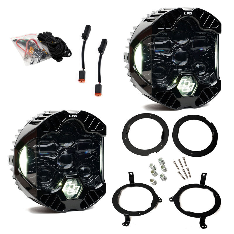 Baja Designs 448313 - BAJ448313 - Baja Designs 18-25 Jeep Wrangler JL/20-25 Gladiator JT (w/Halogen) DOT LP6 LED Headlight Kit - Clear - Shipped in Europe - Tuningsupply.com