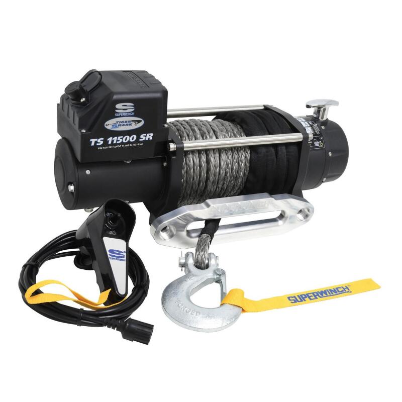 Superwinch 1511201 - SUW1511201 - Superwinch 11500 LBS 12V DC 3/8in x 80ft Synthetic Rope Tiger Shark 11500 Winch - Shipped in Europe - Tuningsupply.com