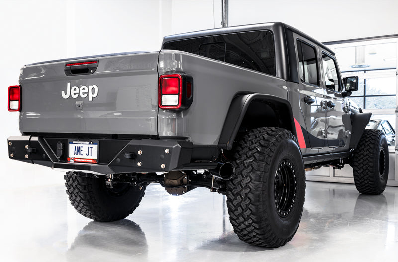 AWE Tuning 3015-33101 - AWE3015-33101 - AWE Tuning 20-21 Jeep Gladiator JT 3.6L Tread Edition Cat-Back Dual Exhaust - Diamond Black Tip - Shipped in Europe - Tuningsupply.com