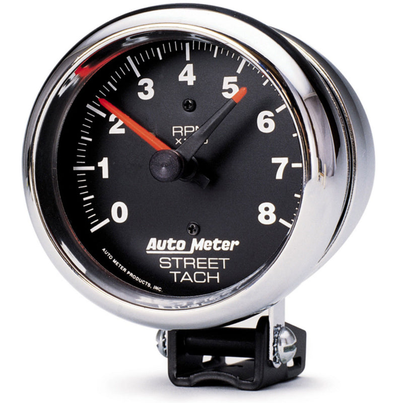 AutoMeter 2895 - ATM2895 - Autometer Traditional Chrome 3-3/4in 8k w/ Red Line Tachometer - Shipped in Europe - Tuningsupply.com