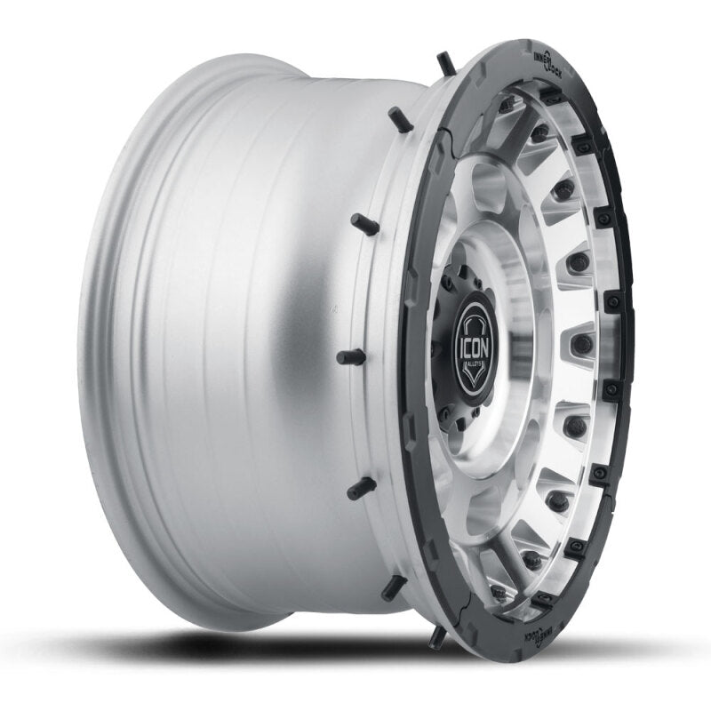 ICON 21017857345SM - ICO21017857345SM - ICON Hammer Pro 17x8.5 / 5x5 / -6mm / 4.5in BS - Silver Machined - Shipped in Europe - Tuningsupply.com
