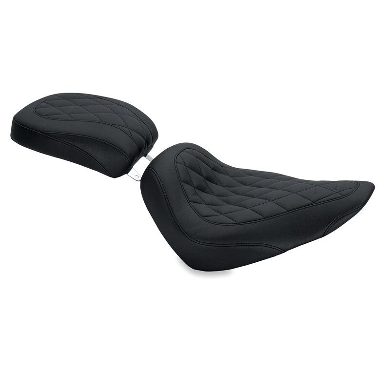 Mustang Motorcycle 76802 - MMP76802 - Mustang 84-06 Harley Standard Rear Tire Wide Tripper Solo Seat Diamond Stitch - Black - Shipped in Europe - Tuningsupply.com